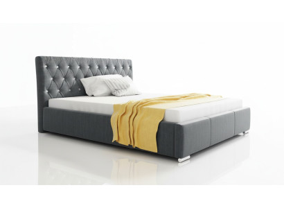 Bed frame bed double bed marital bed bedstead upholstered bed beds 200x200 gray