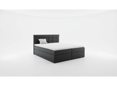 Marital bed, beds, upholstered bed, box spring bed, double bed, bed with storage box, black.