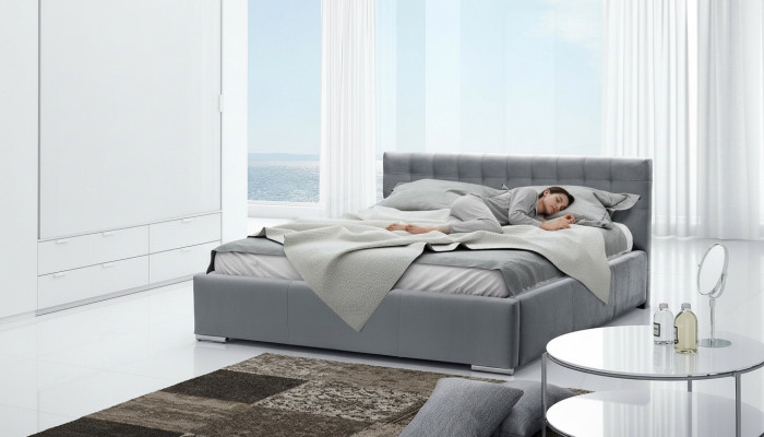Bed frame double bed modern marital bed beds upholstered bed grey bedroom 160 cm