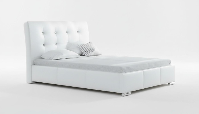 Marital bed bed frame beds upholstered bed double bed white polyester contemporary