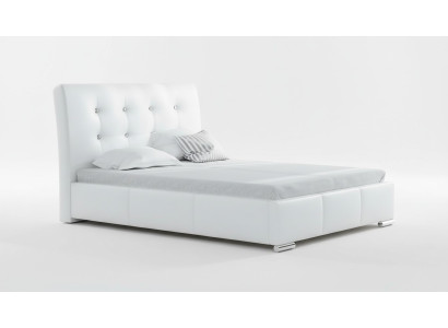Marital bed bed frame beds upholstered bed double bed white polyester contemporary