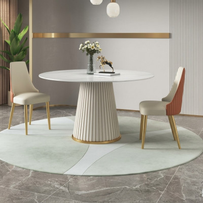 Luxury tables round table round design furniture stainless steel dining room dining tables new