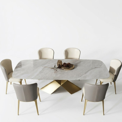 Luxury dining tables, table design, table stainless steel, stone furniture, dining room, modern column.
