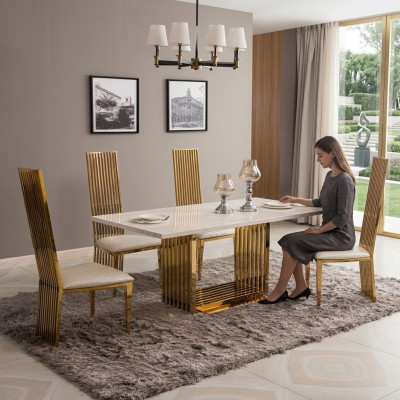 Luxury Table Metal Dining Table Mega Design Metal Tables 140x80 Dining Room Furniture