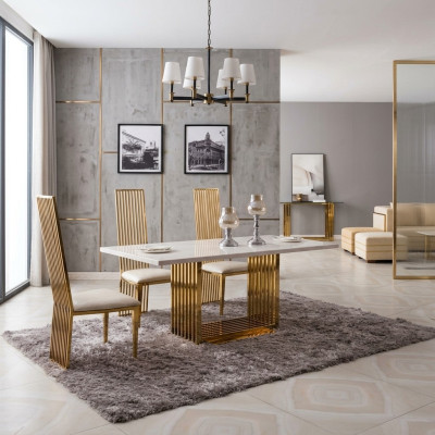 Luxury Table Metal Dining Table Mega Design Metal Tables 140x80 Dining Room Furniture