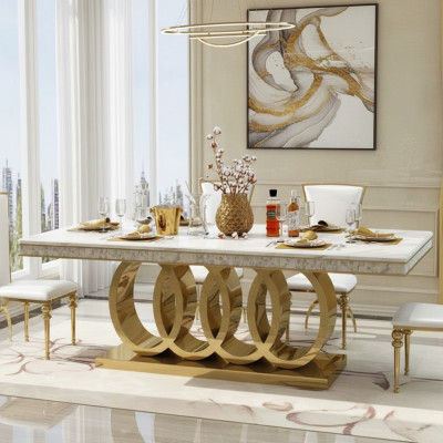 Luxury dining table dining room table metal gold tables dining tables furniture furnishings