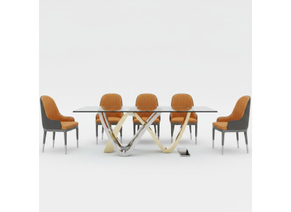 Dining room column tables Italian furniture restaurant dining table table luxury new