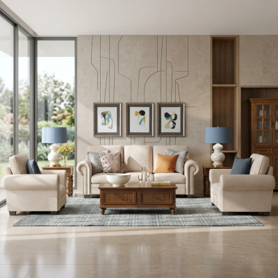 Sofa set 321 seater upholstered sofa textile seating design couch