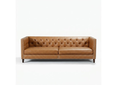 Sofa 4-seater Upholstered Sofa Modern Seat Polyester Design Couch Orange
