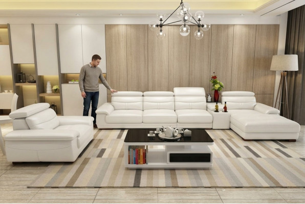 Corner sofa L-shape faux leather corner upholstered sofa seat design couch sofas living area