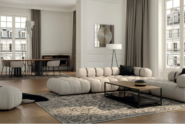 Corner sofa L-shaped Sofa White Sofas Modern Living Room Textile Upholstery Design Corner New