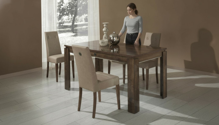 Design wooden dining table group Italian furniture