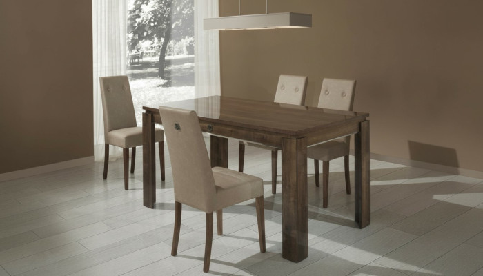 Design wooden dining table group Italian furniture