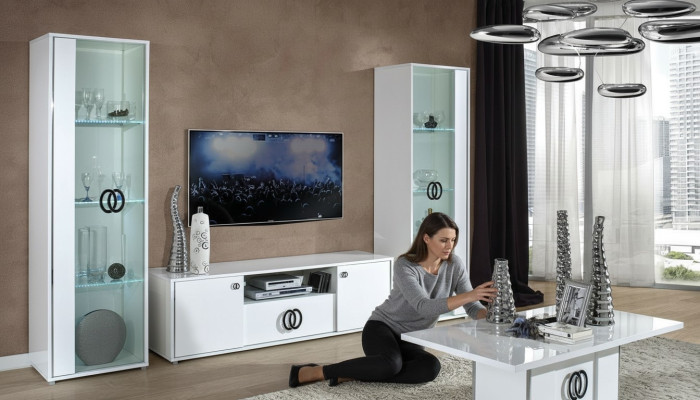 Living room furniture rtv 2x showcase modern design tv set 3 pieces