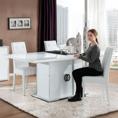 White dining table for modern dining room Italian furniture