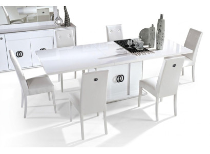 7-piece dining table and chair set with modern design