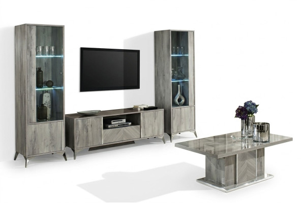 Mobile TV furniture living room 2x showcase modern design 3-piece set