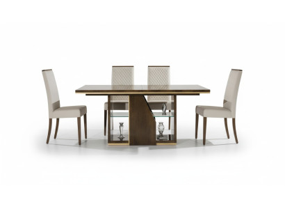 Set of 5 chairs and modern wooden dining table