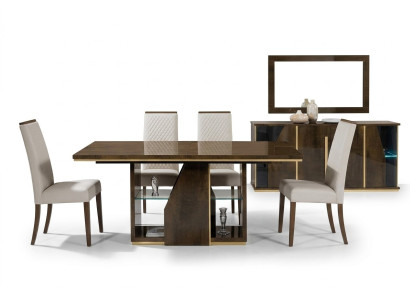 Set of 4 dining chairs, upholstered armchairs, wooden furniture, design group