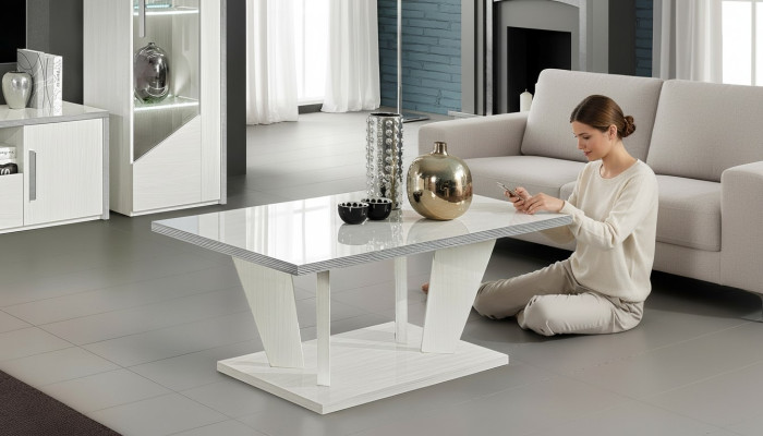 Luxury wooden furniture coffee table design white new