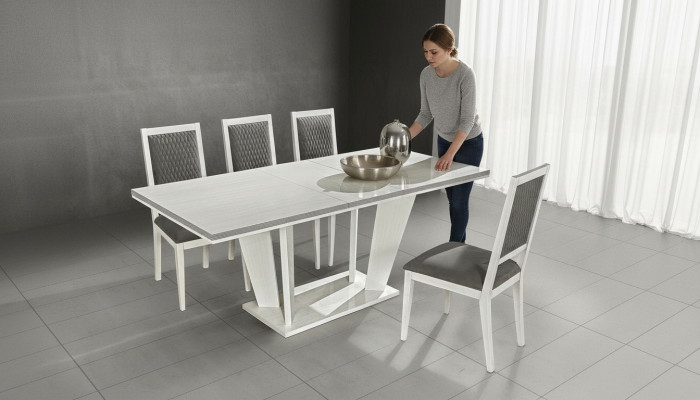 Luxury modern design dining table set white