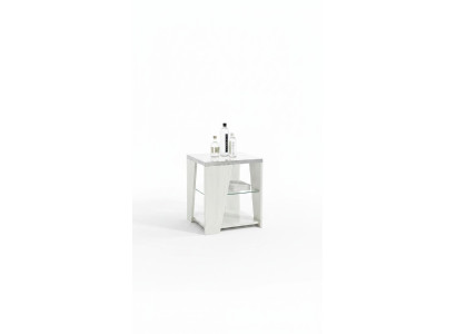 Modern wooden coffee table, luxury furniture, square white table