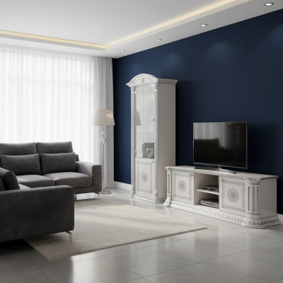 Luxury showcase with glass white design furniture new