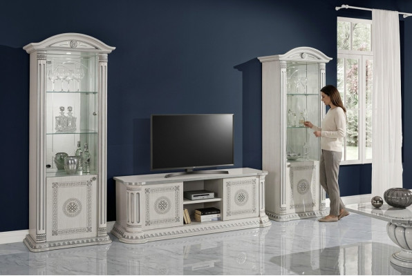 Mobile TV display cabinet for living room, 3-piece set in new wood