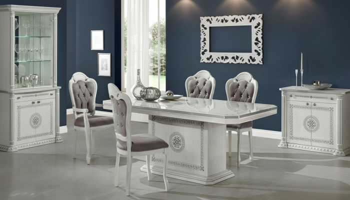 Luxury dining set table chairs XXL wooden design 5 pieces