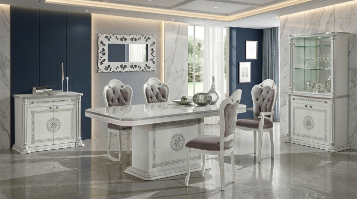 Modern white wooden dining table Italian furniture