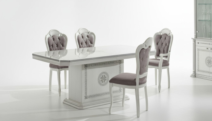 Modern white wooden dining table Italian furniture