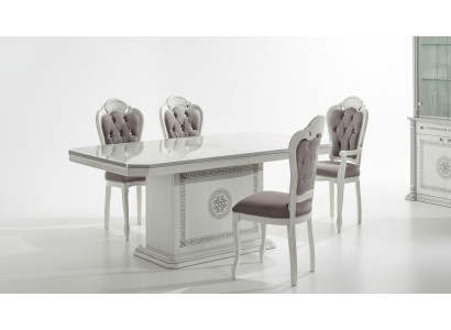 Modern white wooden dining table Italian furniture