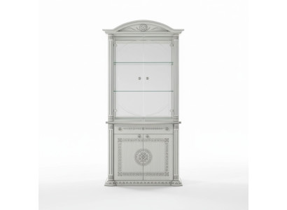 White luxury glass display cabinet design new