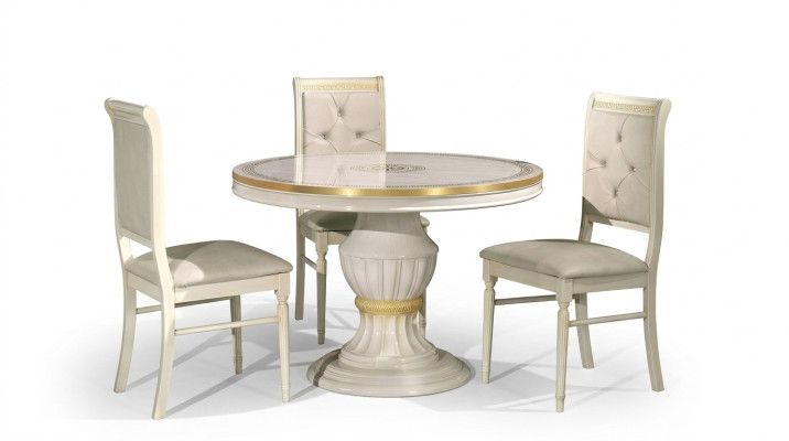 Round wooden table, classic baroque furniture, new