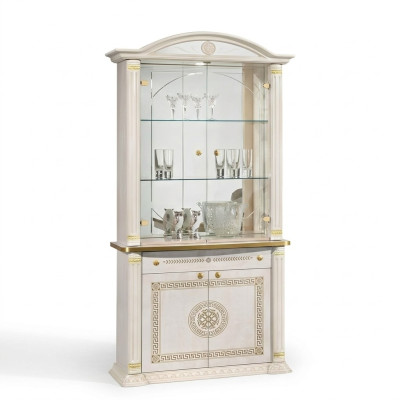 Glass display cabinet bar home baroque cabinets shelf wood display new furniture