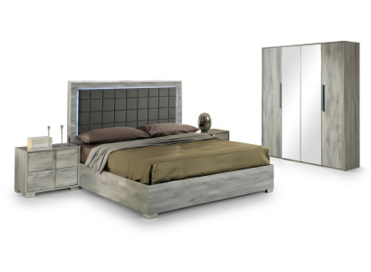 Luxury upholstered wood bedroom set nightstand beds night tables new 3 pieces.