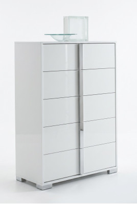 High wooden drawer cabinet white Italy
