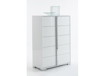 High wooden drawer cabinet white Italy