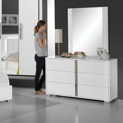 Modern wooden 2-piece nightstand set with mirror for new bedroom