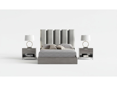 Bedroom bed, nightstand, beds, upholstered bed, double bed, bed frame, 3-piece set.