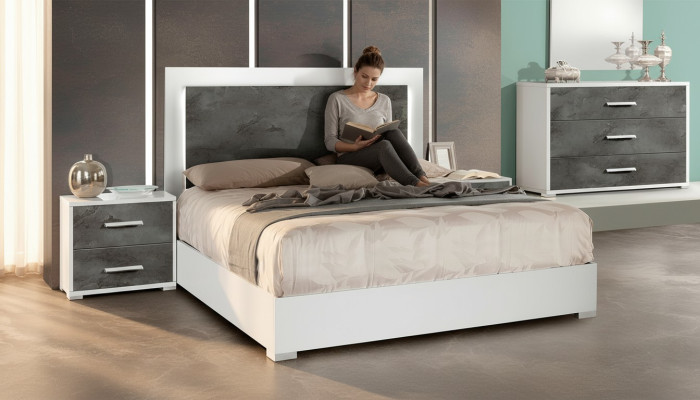 Double hotel luxury bed with nightstands 3 pieces