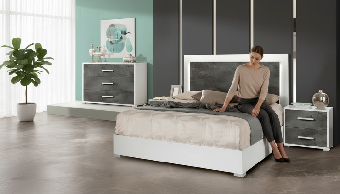 Lusso Doppio Hotel Design Bed Modern Wood 160x200cm New Hotel