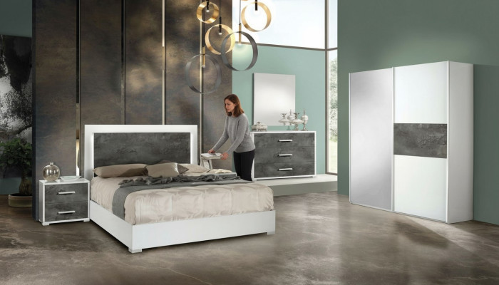 6-piece bedroom set, nightstand, wardrobe, dresser, mirror, matrimonial, new