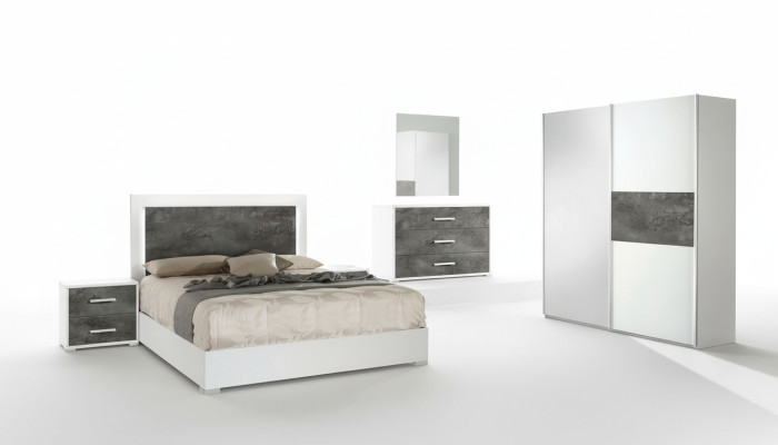 6-piece bedroom set, nightstand, wardrobe, dresser, mirror, matrimonial, new