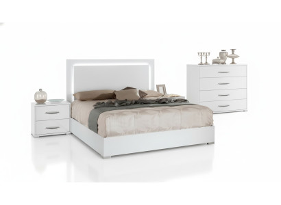 Luxury double bed nightstand design 3 pcs.