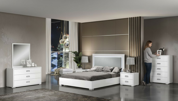 Modern wooden nightstand set for bedroom