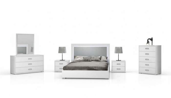 Modern wooden nightstand set for bedroom
