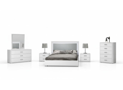 Modern wooden nightstand set for bedroom