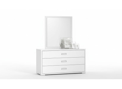 Luxury designer mirror dresser set wooden furniture white cabinet