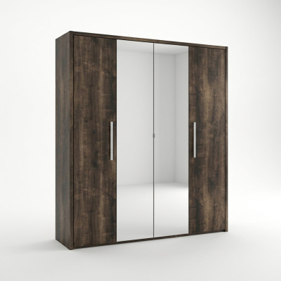 Luxury wooden wardrobe with mirror for bedroom